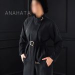 ست مایا ذغالی زنانه آناهاتا با طراحی مدرن و یراق‌آلات طلایی