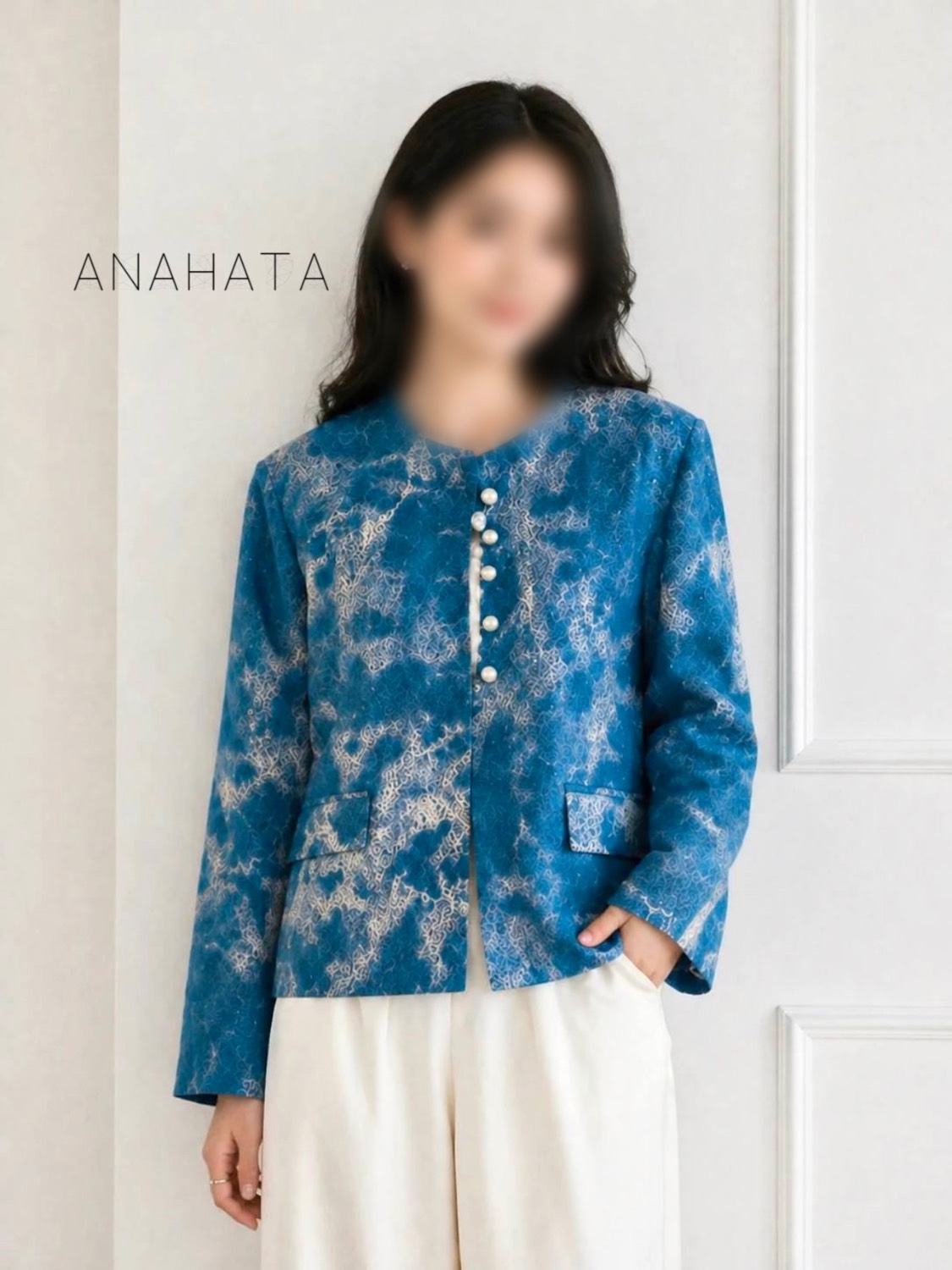 9409F62F-F941-405C-B829-4A833E3E5465 کت جین زنانه مدل اوشن با دکمه مرواریدی قد ۶۵ | گالری آناهاتا